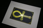 Ankh Foil Print - A4 Mounted Egyptian Hieroglyphs