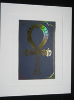Ankh Foil Print - A4 Mounted Egyptian Hieroglyphs