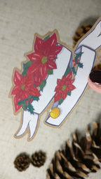 Poinsettia Banner Sticker